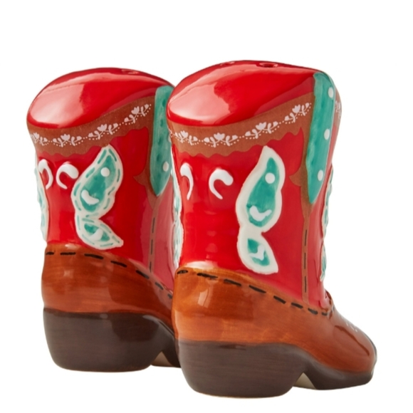 SALE New Pioneer Woman Red Cowboy Boots Salt And Pepper Shaker Set - Picture 2 of 6